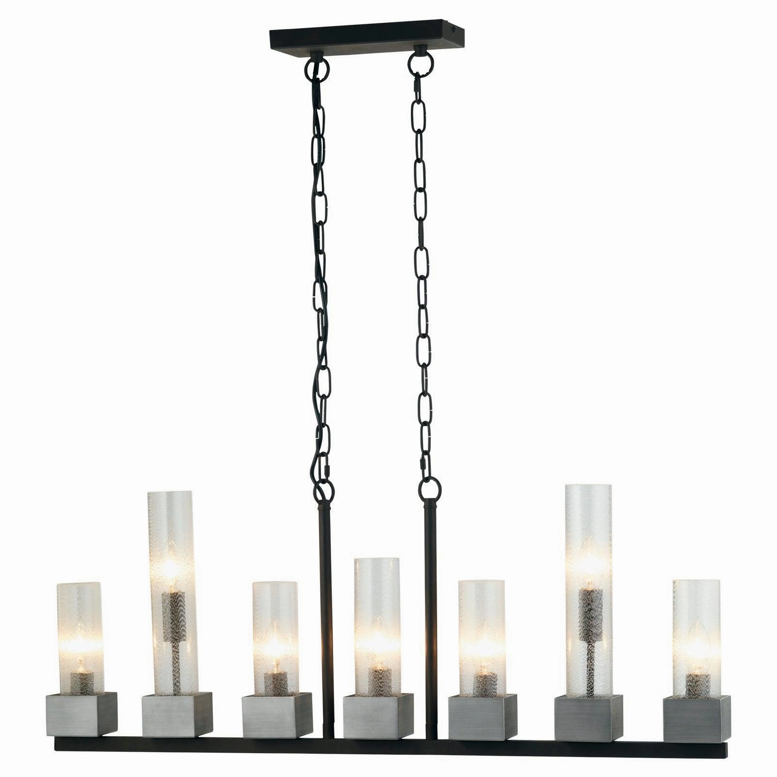 Kona 7 Light Silver & Glass Tube Ceiling Pendant modern ceiling lamp