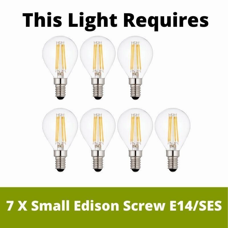 Kona 7 Light Silver & Glass Tube Ceiling Pendant