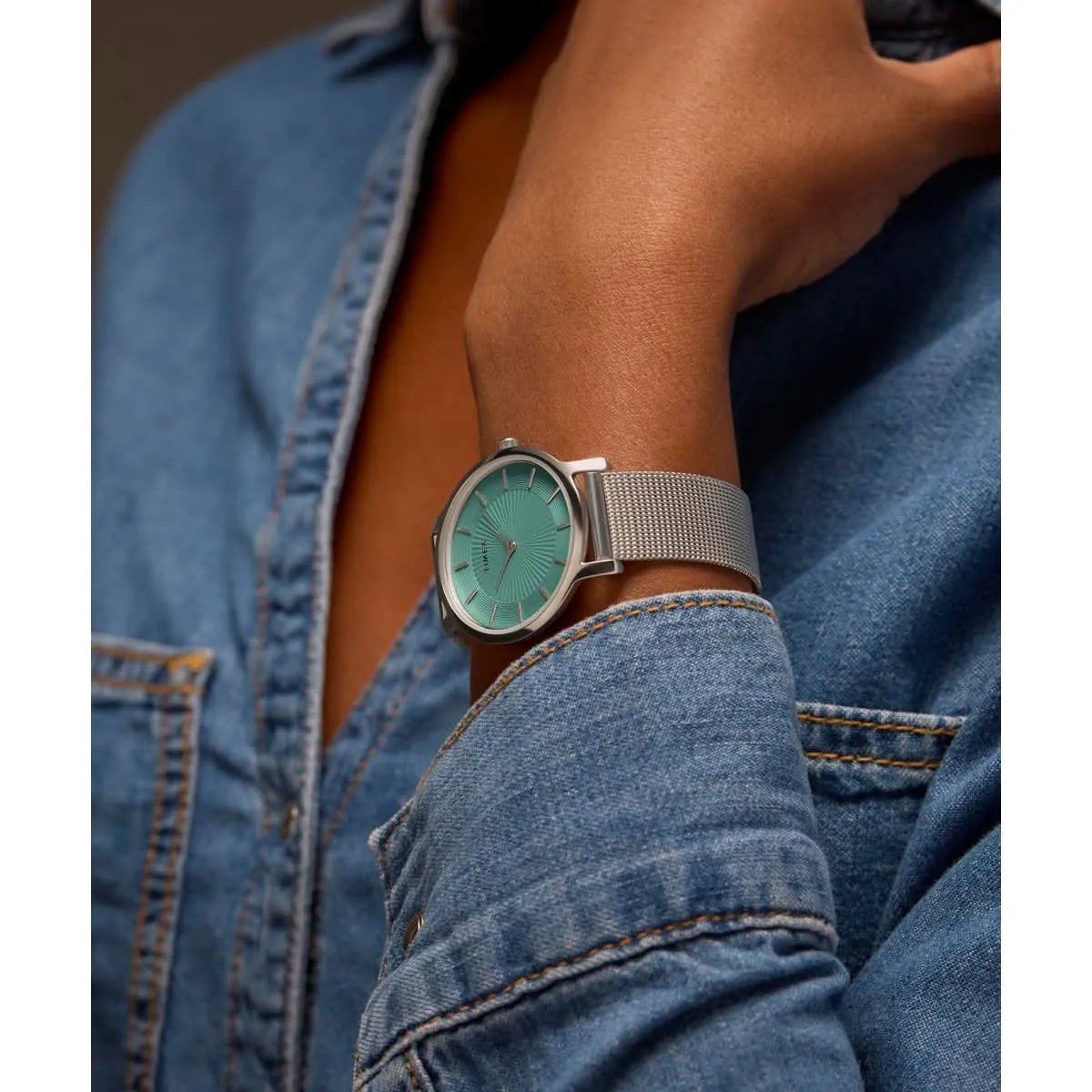 Ladies Transcend Silver Tone Watch TW2Y10200