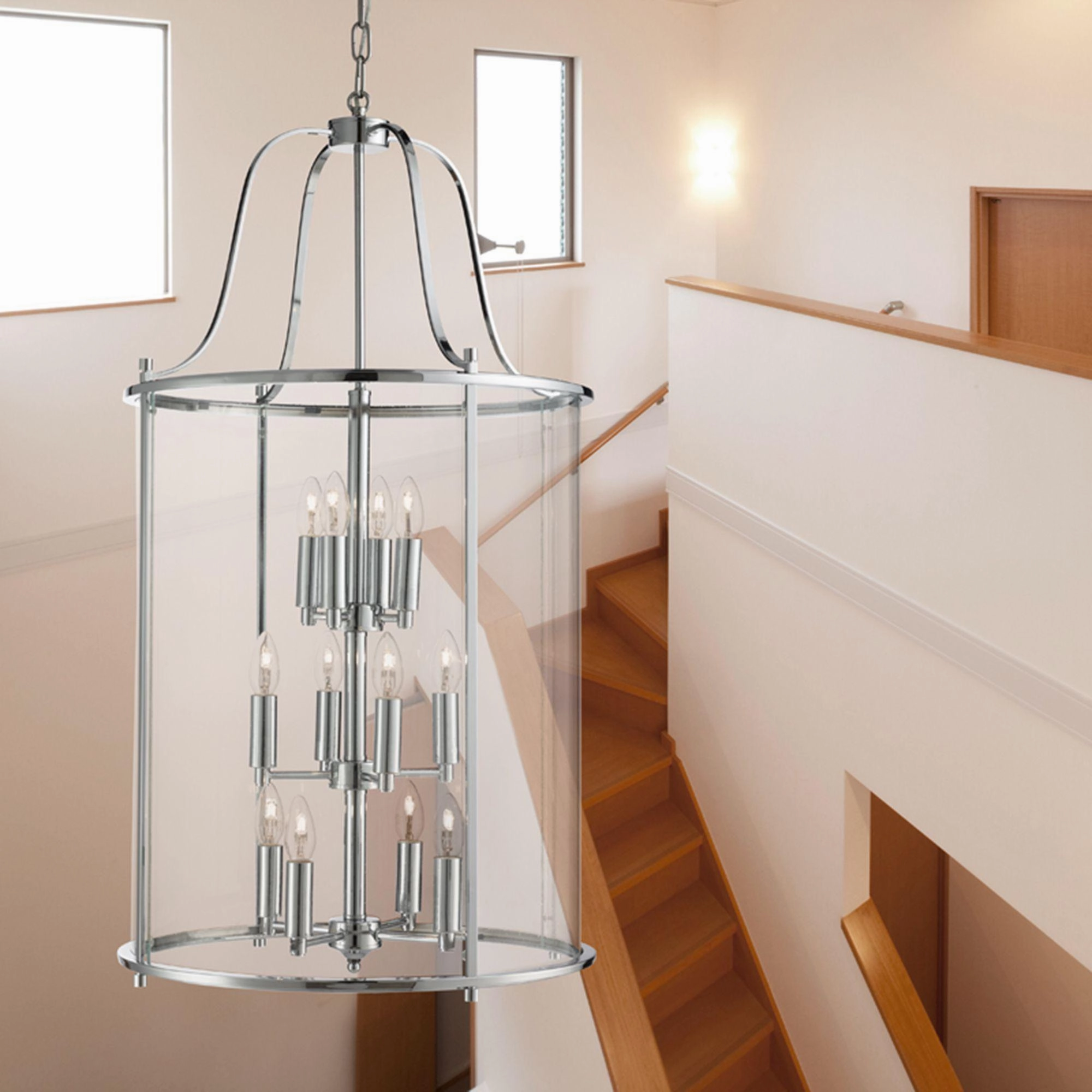 Lantern Grande 12 Light Chrome/Clear Glass Lantern