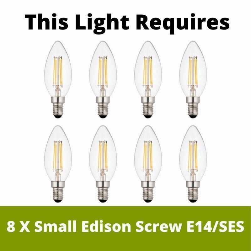 Lantern Grande 8 Light Black & Clear Glass Lantern