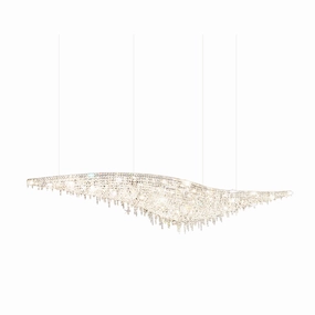 Leaves Crystal Chandelier flowerpot LED lamp