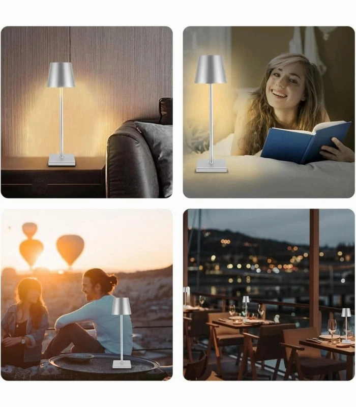 LED bordlampe Inde/ude - Gr, touch dmpbar, CCT, IP54 udendrs - Lampeagenten