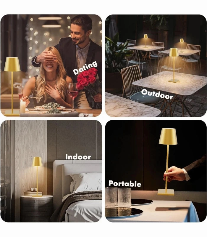 LED bordlampe Inde/ude - Gul, touch dmpbar, CCT, IP54 udendrs - Lampeagenten