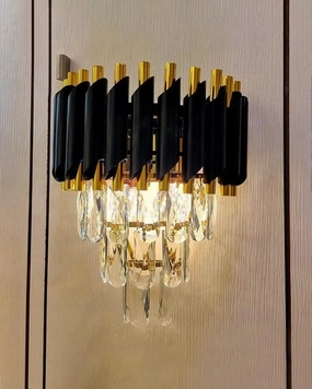 Led Crystal Modern Black Gold Metal Wall Light For Drawing Room Bedroom Office vintage desk lamp