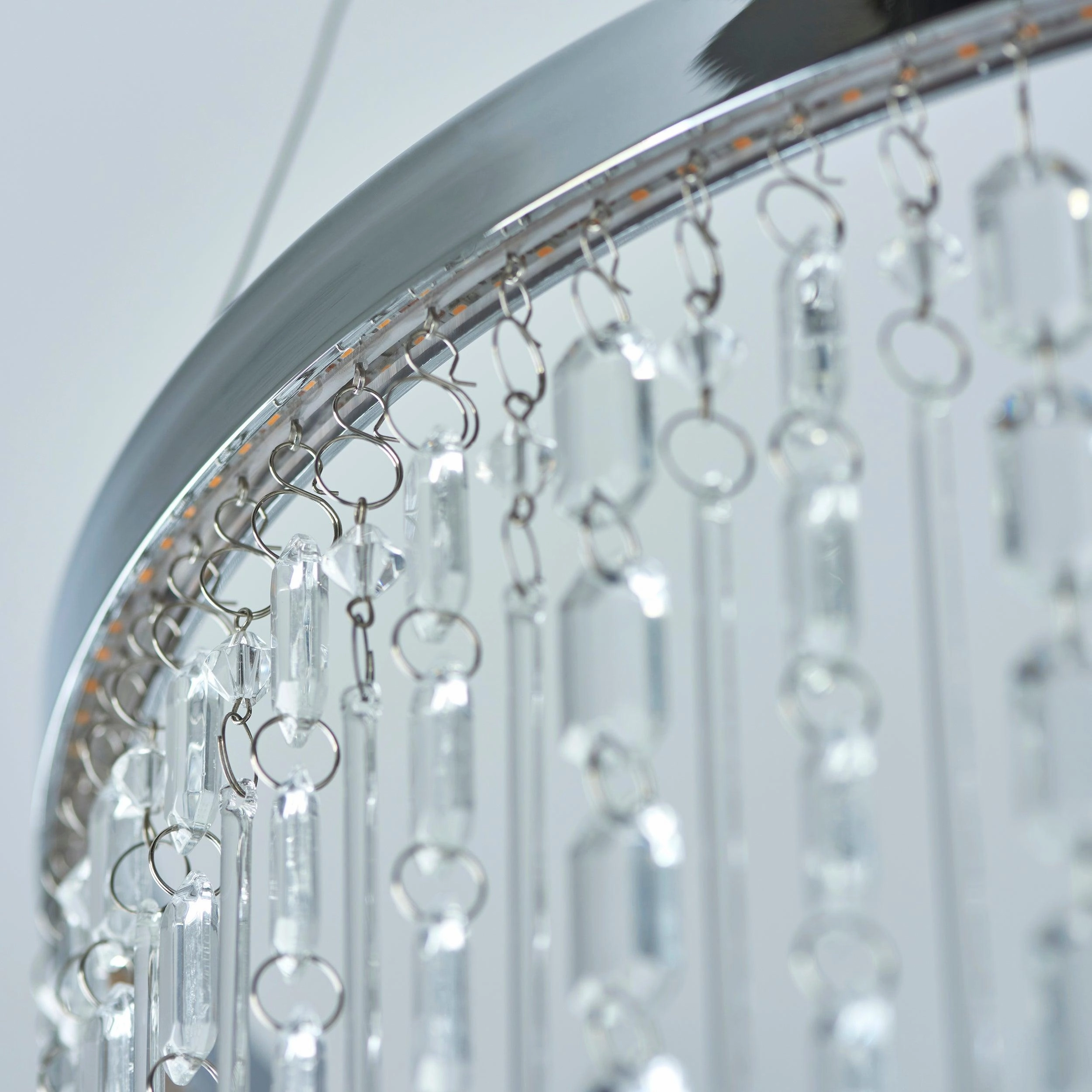 Liliana LED Chrome & Crystal Glass Ceiling Pendant