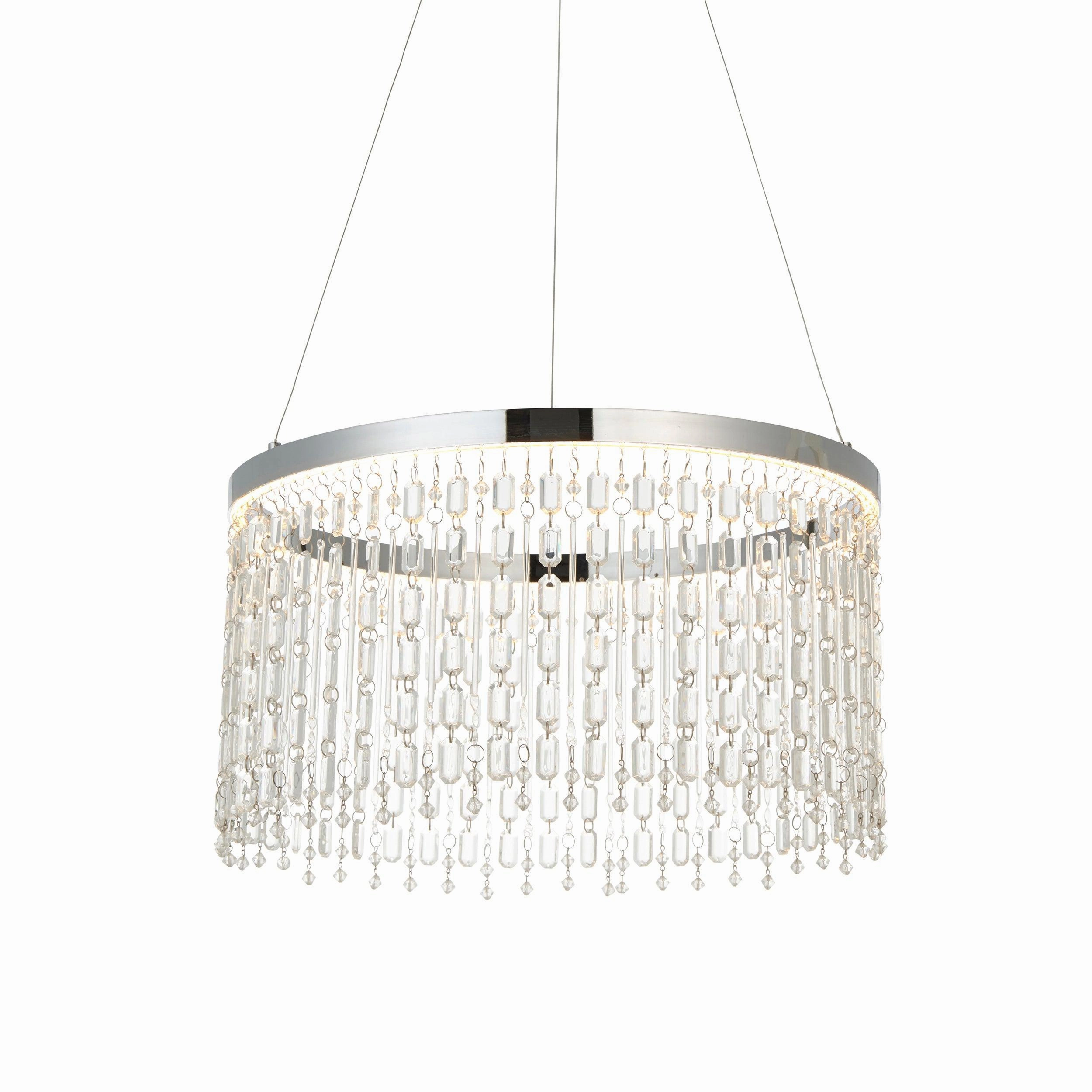 Liliana LED Chrome & Crystal Glass Ceiling Pendant minimalist ceiling light