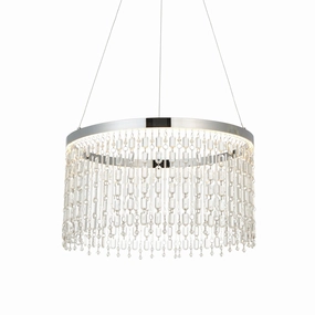 Liliana LED Chrome & Crystal Glass Ceiling Pendant minimalist ceiling light