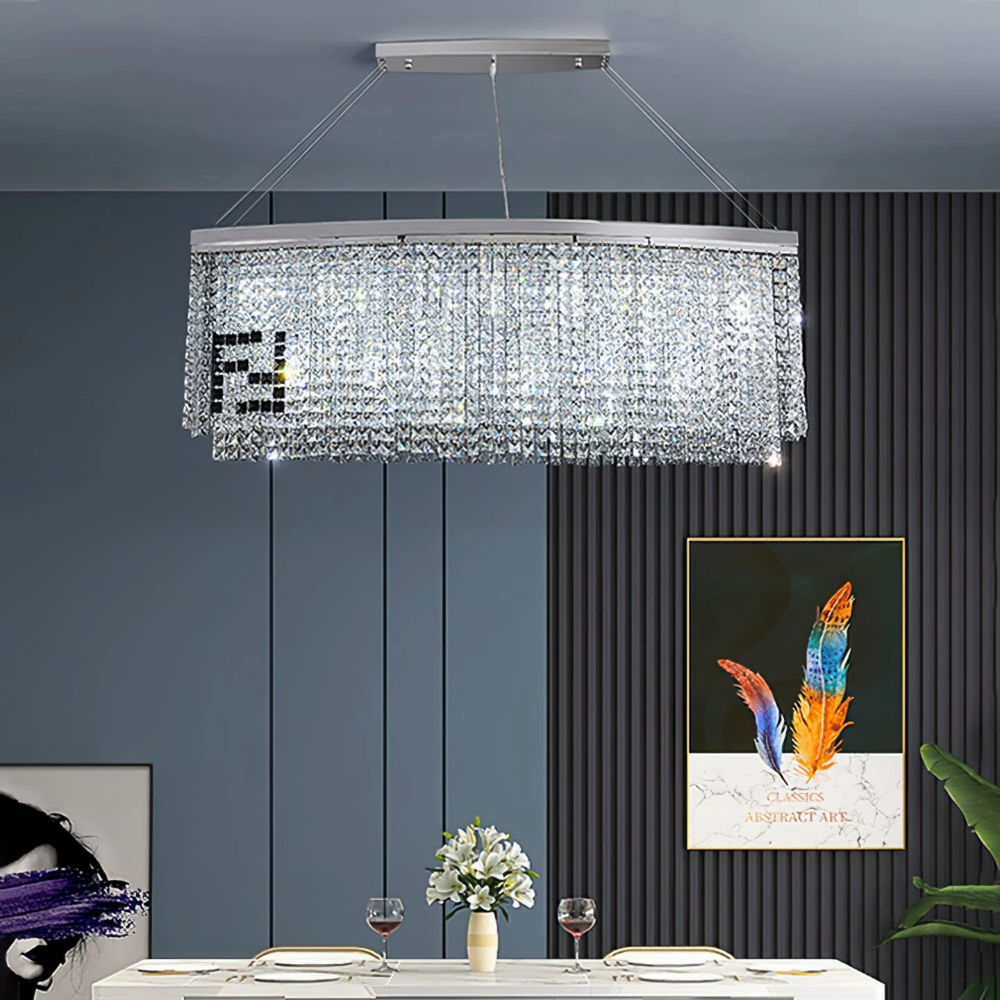 Liliana Rectangle Crystal Chandelier