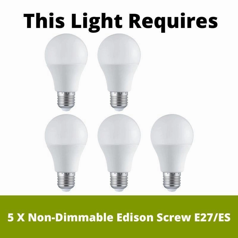 Lille Matt Nickel 5 Light Ceiling Pendant with Taupe Shades