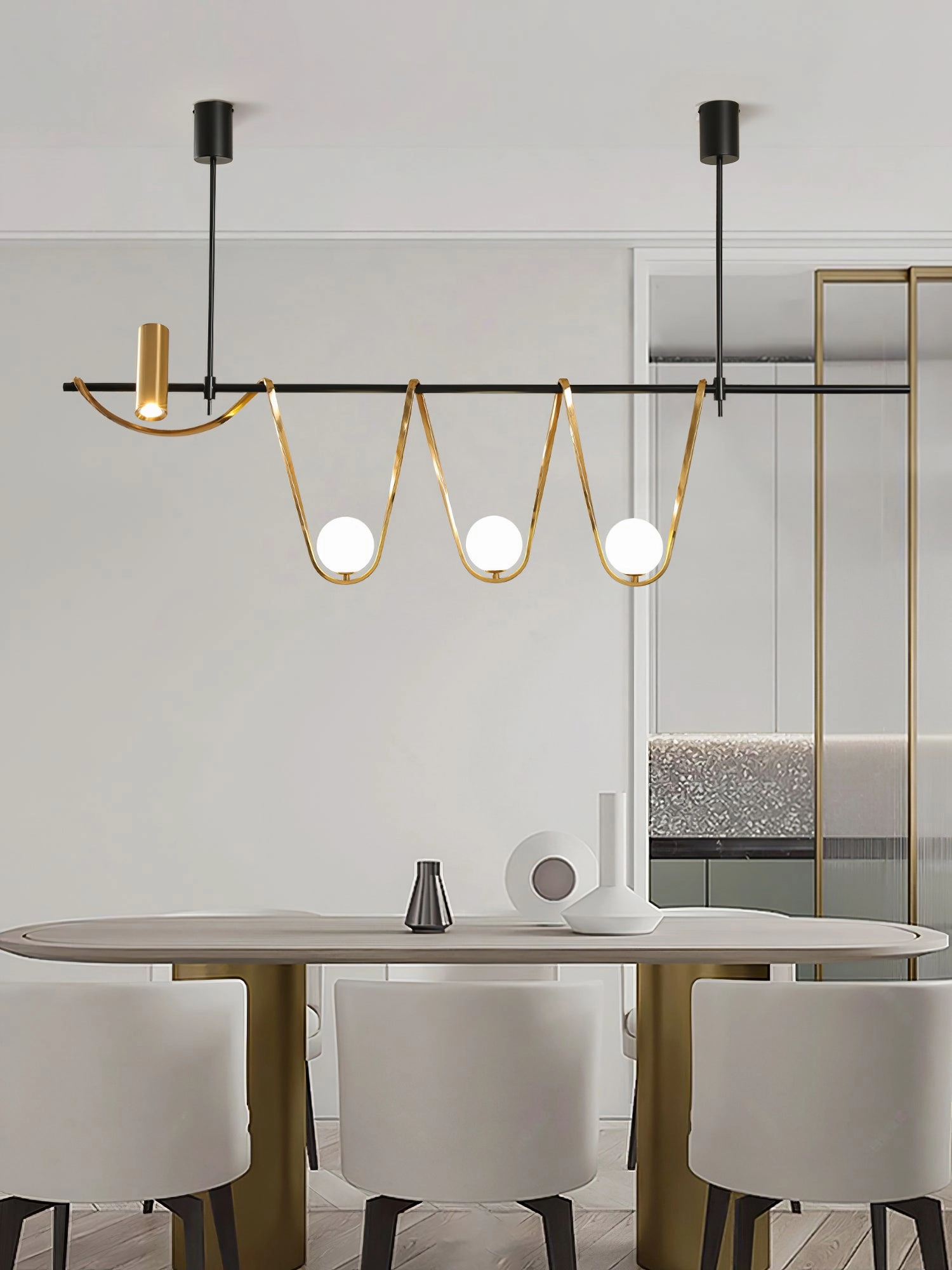 Linear Island Chandelier