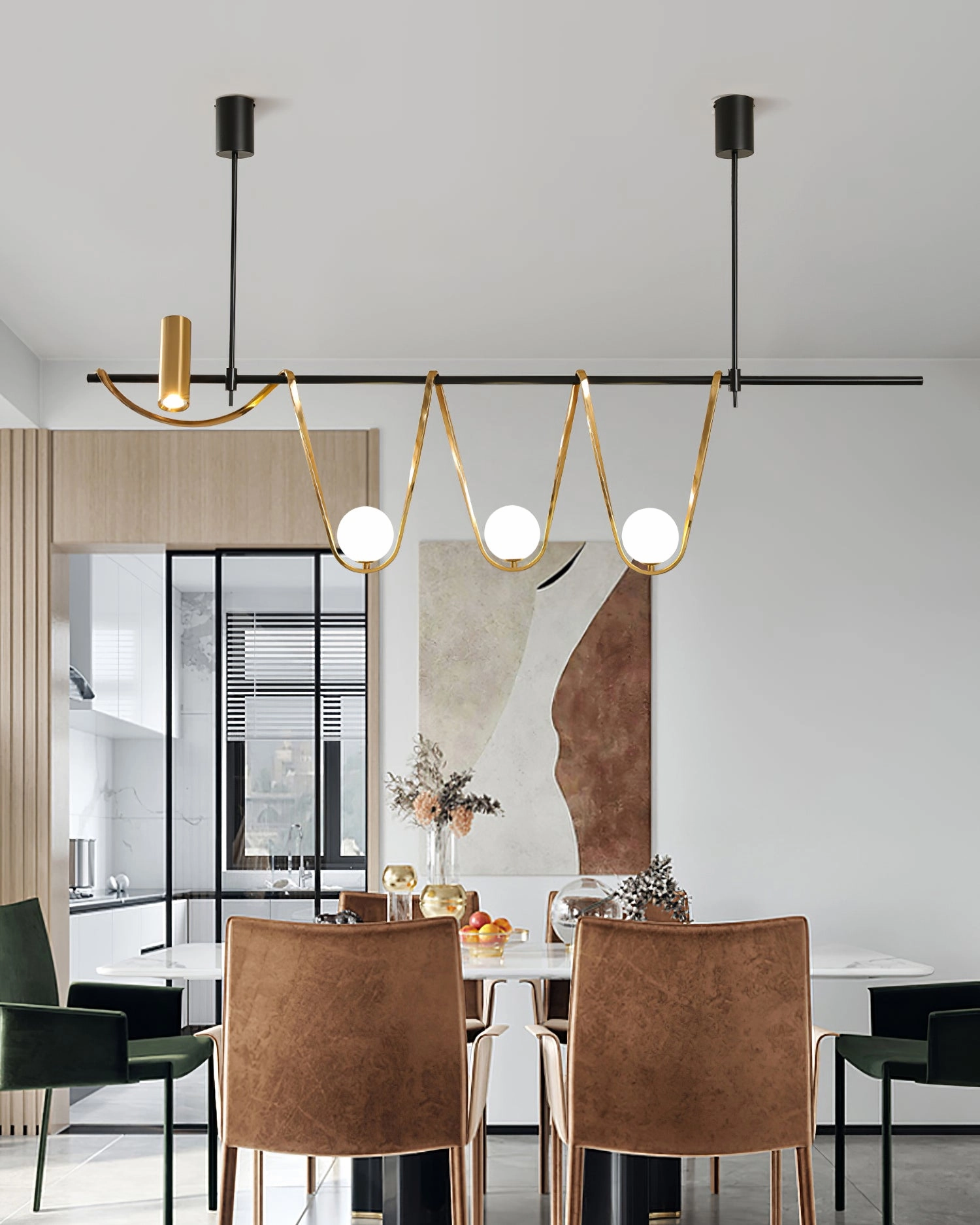Linear Island Chandelier