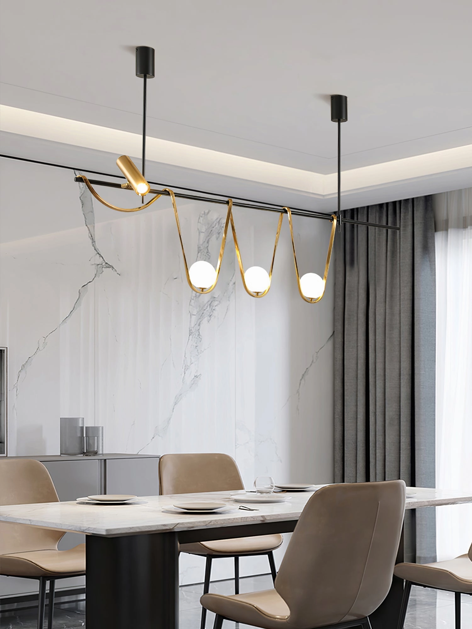 Linear Island Chandelier