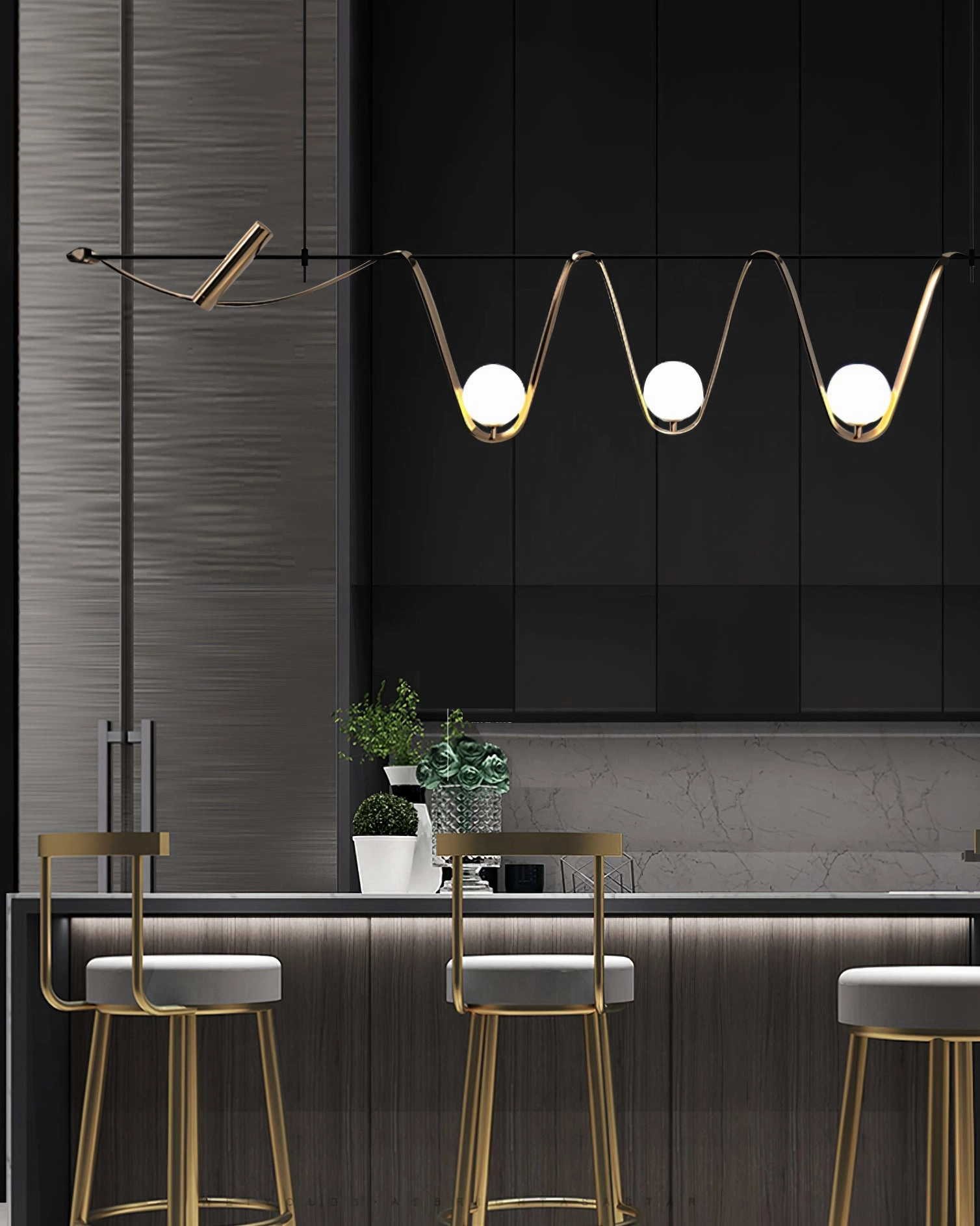 Linear Island Chandelier