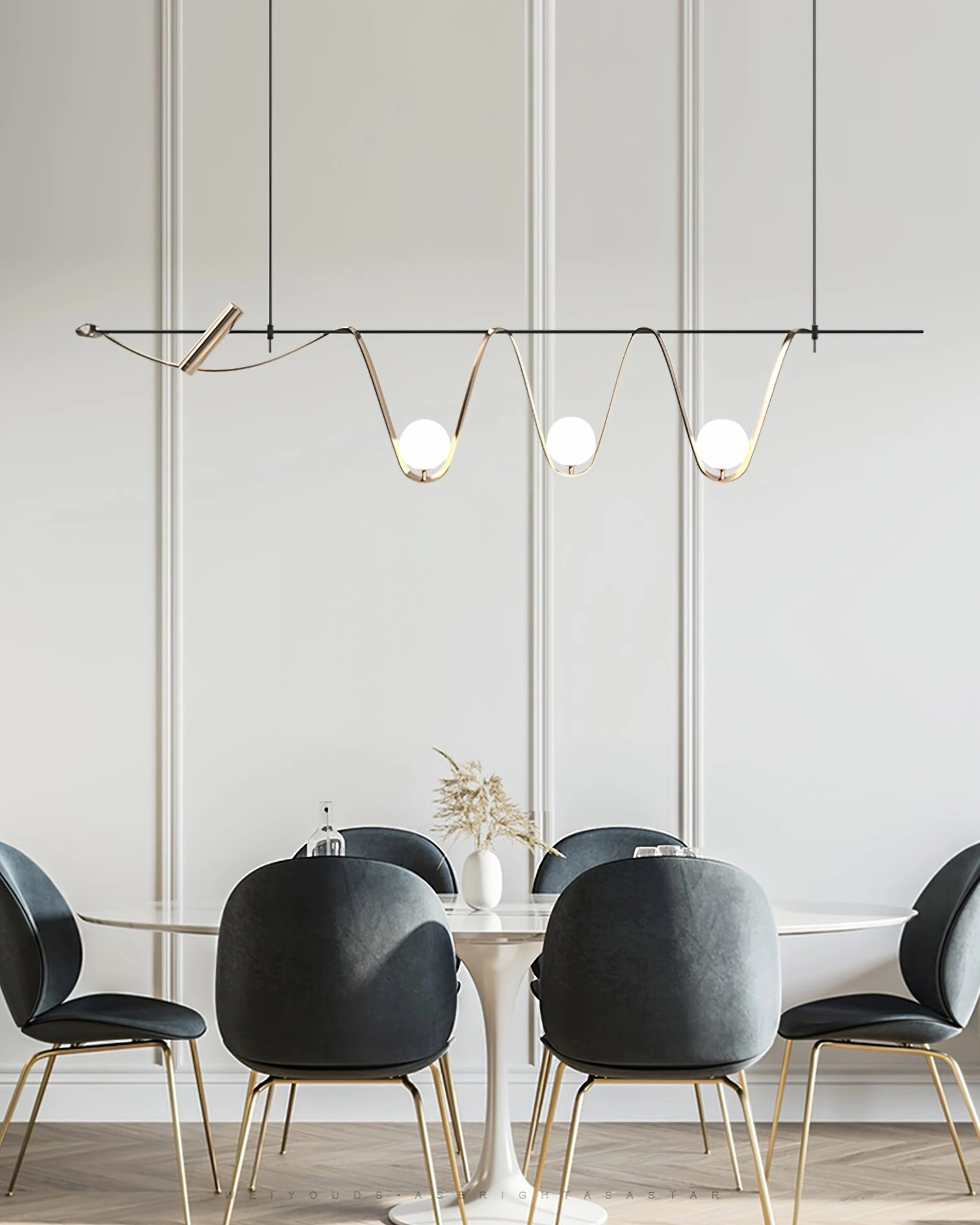Linear Island Chandelier