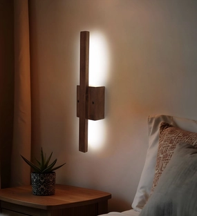 Lineo Brown Wooden LED Wall Light (BULB NOT INCLUDED) vintage desk lamp