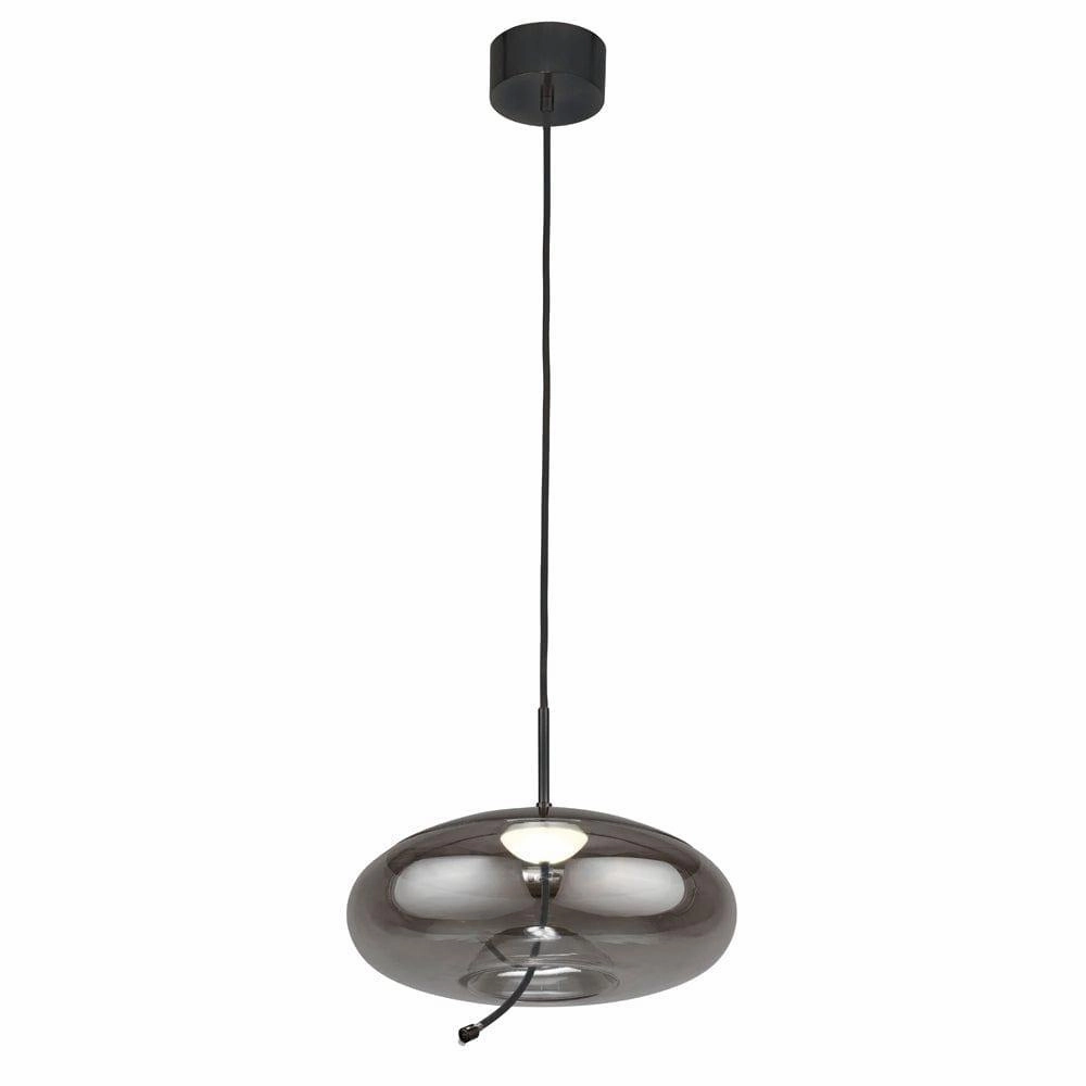 Lisbon 1 Light 6W Black And Smoked Glass LED Ceiling Pendant minimalist ceiling light