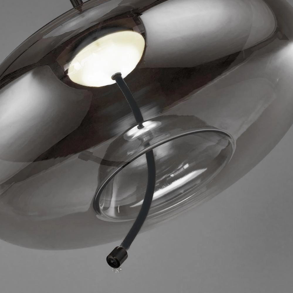 Lisbon 1 Light 6W Black And Smoked Glass LED Ceiling Pendant