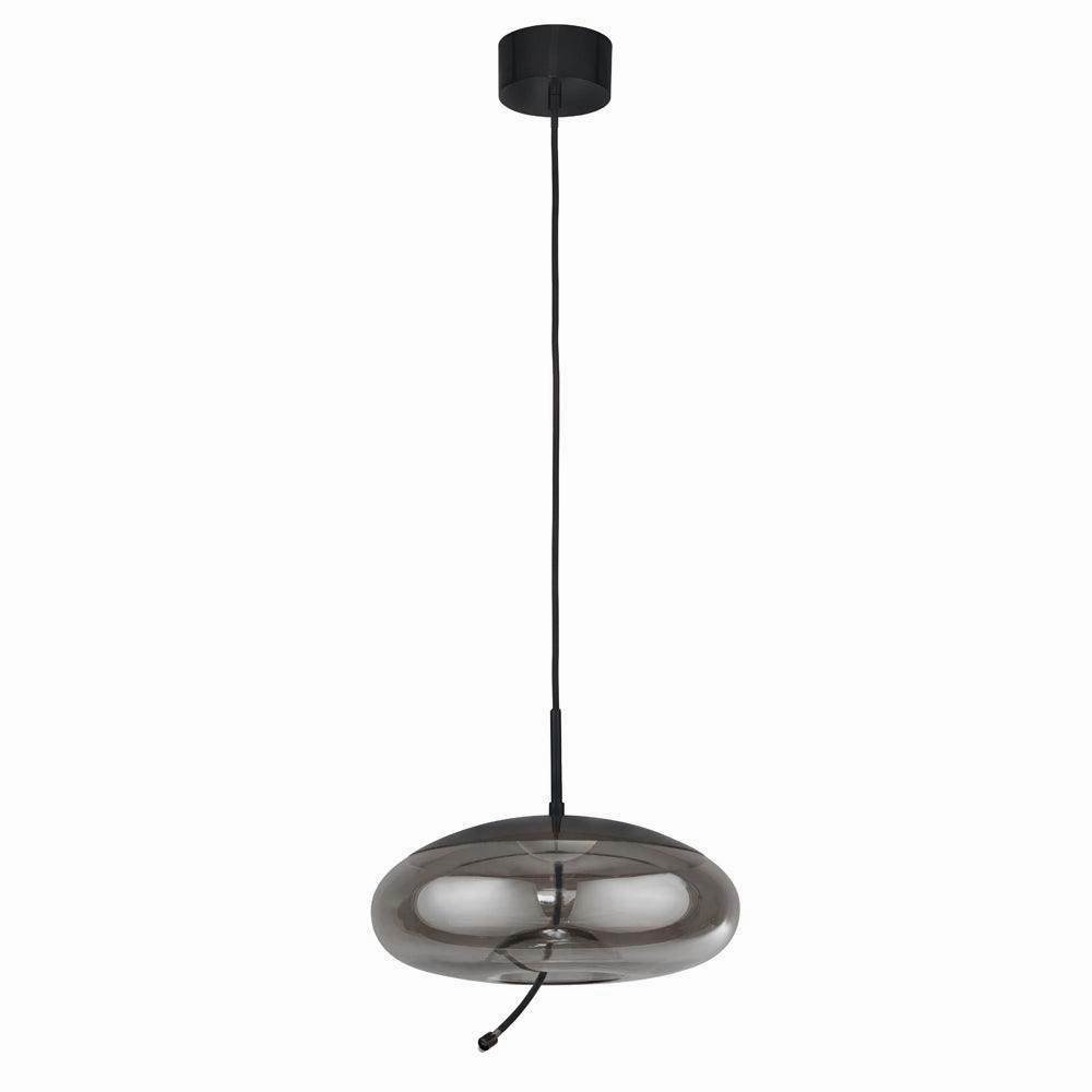 Lisbon 1 Light 6W Black And Smoked Glass LED Ceiling Pendant
