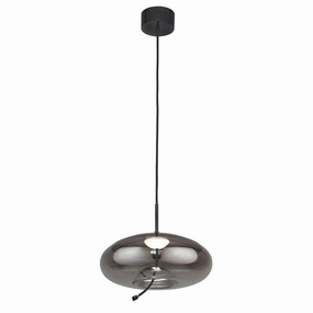 Lisbon 1 Light 6W Black And Smoked Glass LED Ceiling Pendant minimalist ceiling light