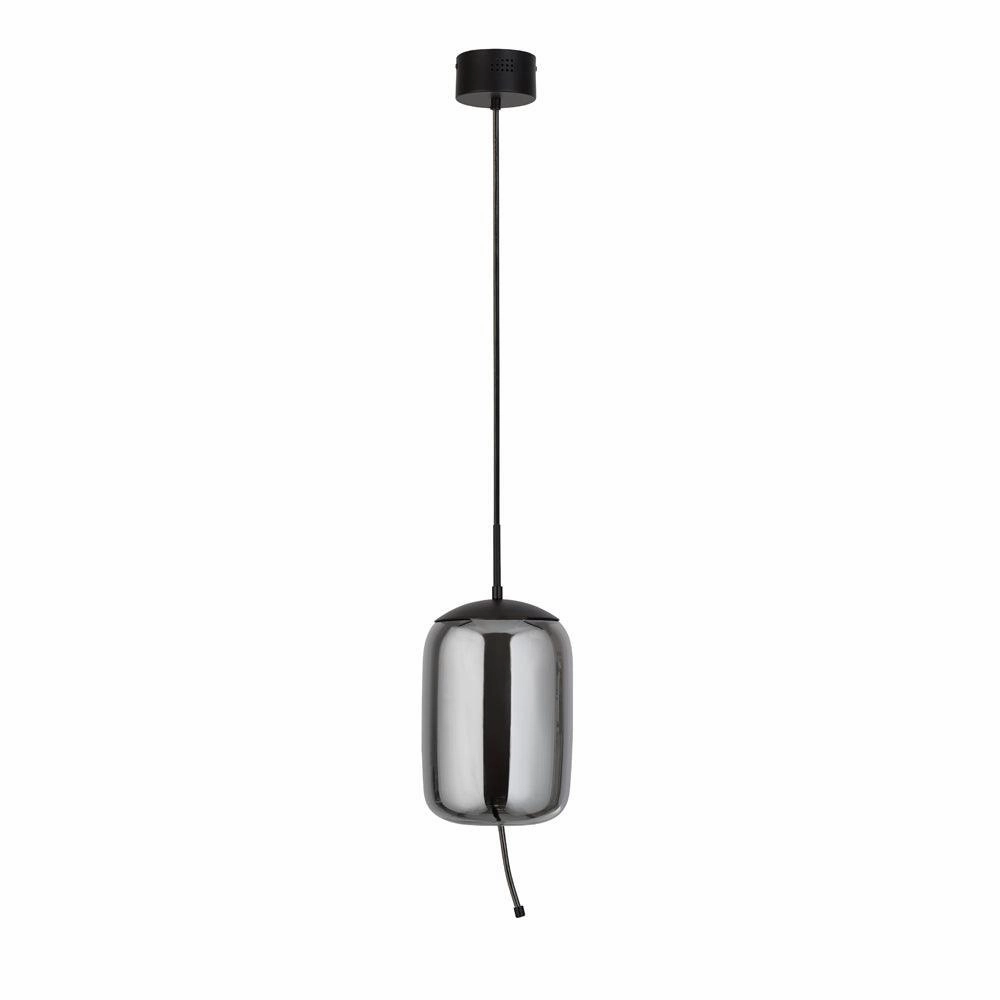 Lisbon 1 Light Black And Smoked Glass LED Ceiling Pendant