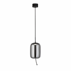 Lisbon 1 Light Black And Smoked Glass LED Ceiling Pendant minimalist ceiling light
