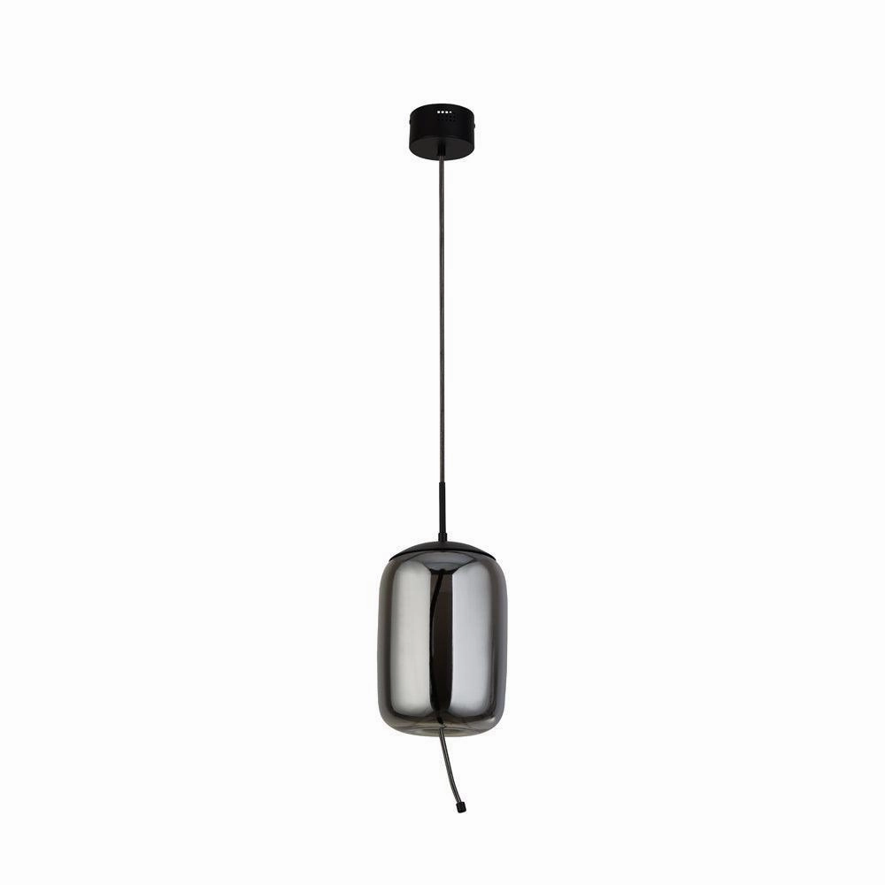 Lisbon 1 Light Black And Smoked Glass LED Ceiling Pendant