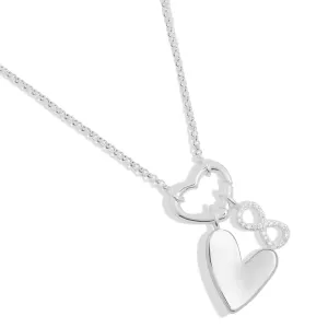 Little Links Heart Clasp Forever Heart Charms Silver Plated Necklace 7548 Joma Jewellery