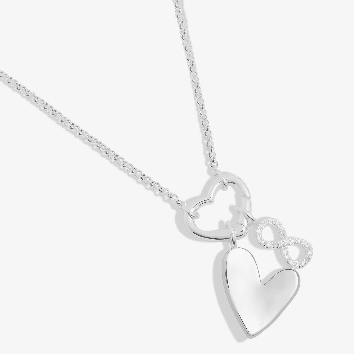 Little Links Heart Clasp Forever Heart Charms Silver Plated Necklace 7548 Joma Jewellery