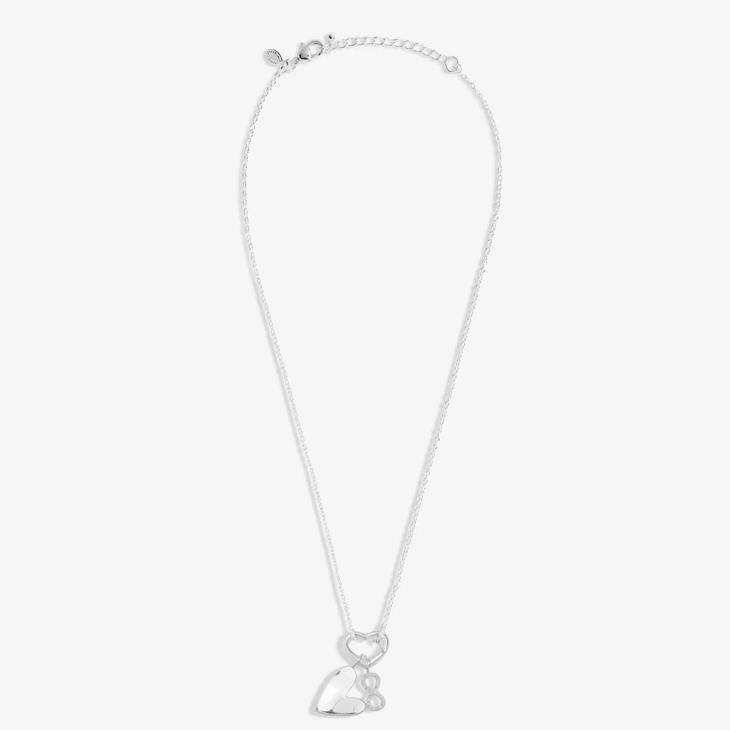 Little Links Heart Clasp Forever Heart Charms Silver Plated Necklace 7548 Joma Jewellery