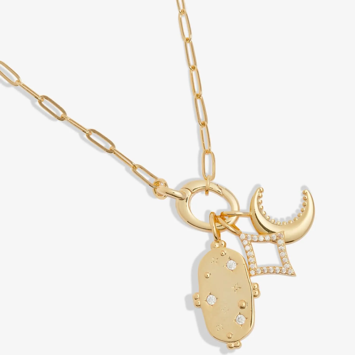 Little Links Oval Clasp Celestial Charms Gold Plated Necklace 7545 Joma Jewellery