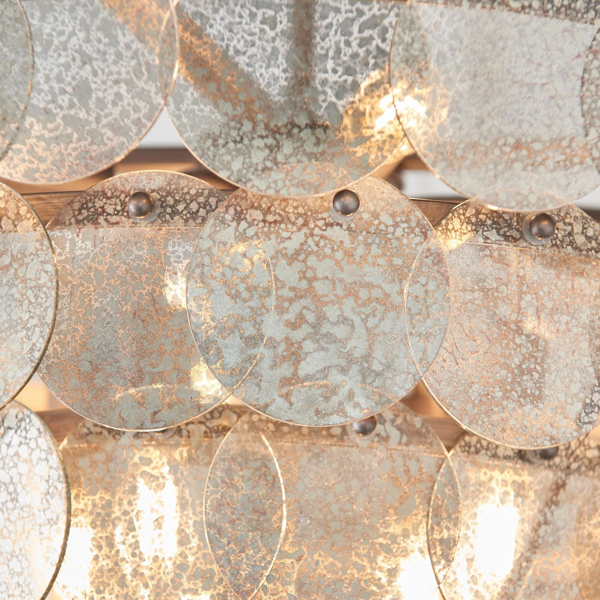 Littlehampton 9 Light Silver Pendant - Mercury Glass Discs