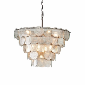 Littlehampton 9 Light Silver Pendant - Mercury Glass Discs modern ceiling lamp