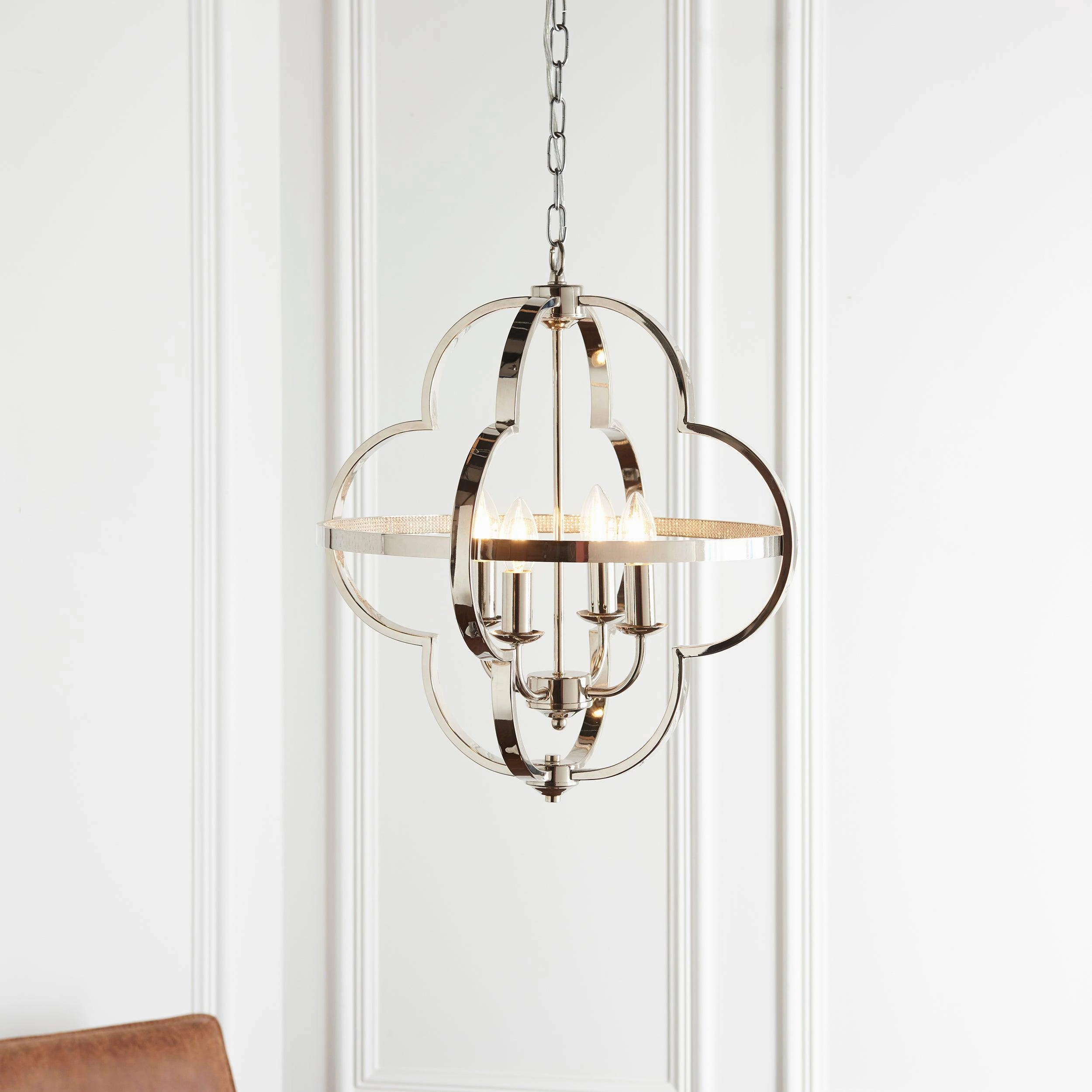 Living Lights Charles 4 Light Nickel Ceiling Pendant