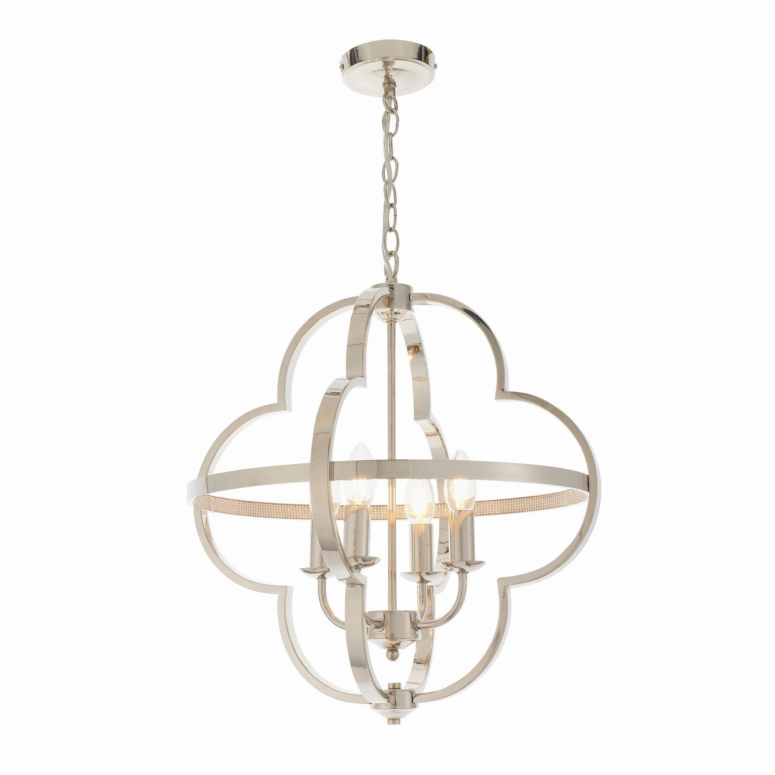 Living Lights Charles 4 Light Nickel Ceiling Pendant