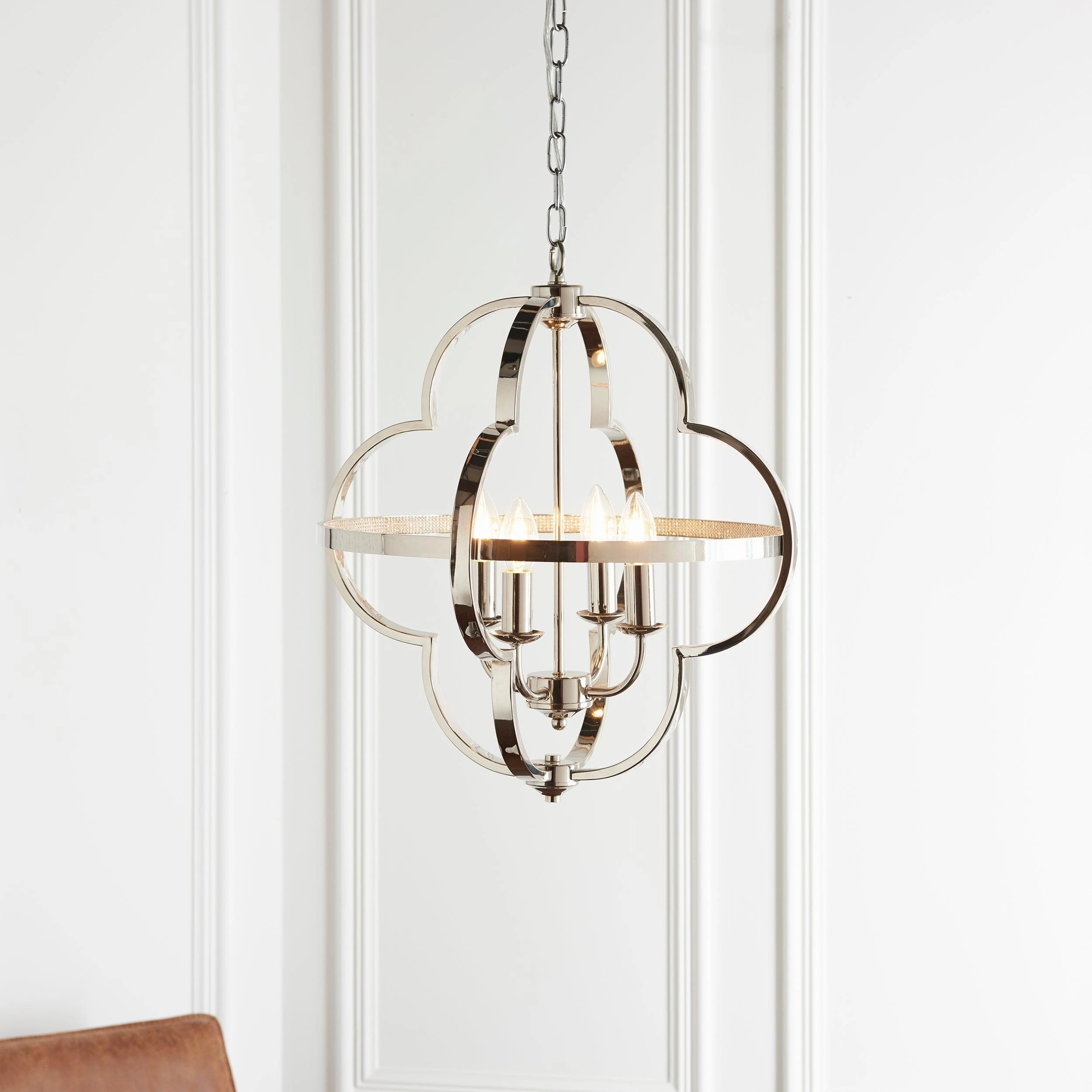 Living Lights Charles 4 Light Nickel Ceiling Pendant