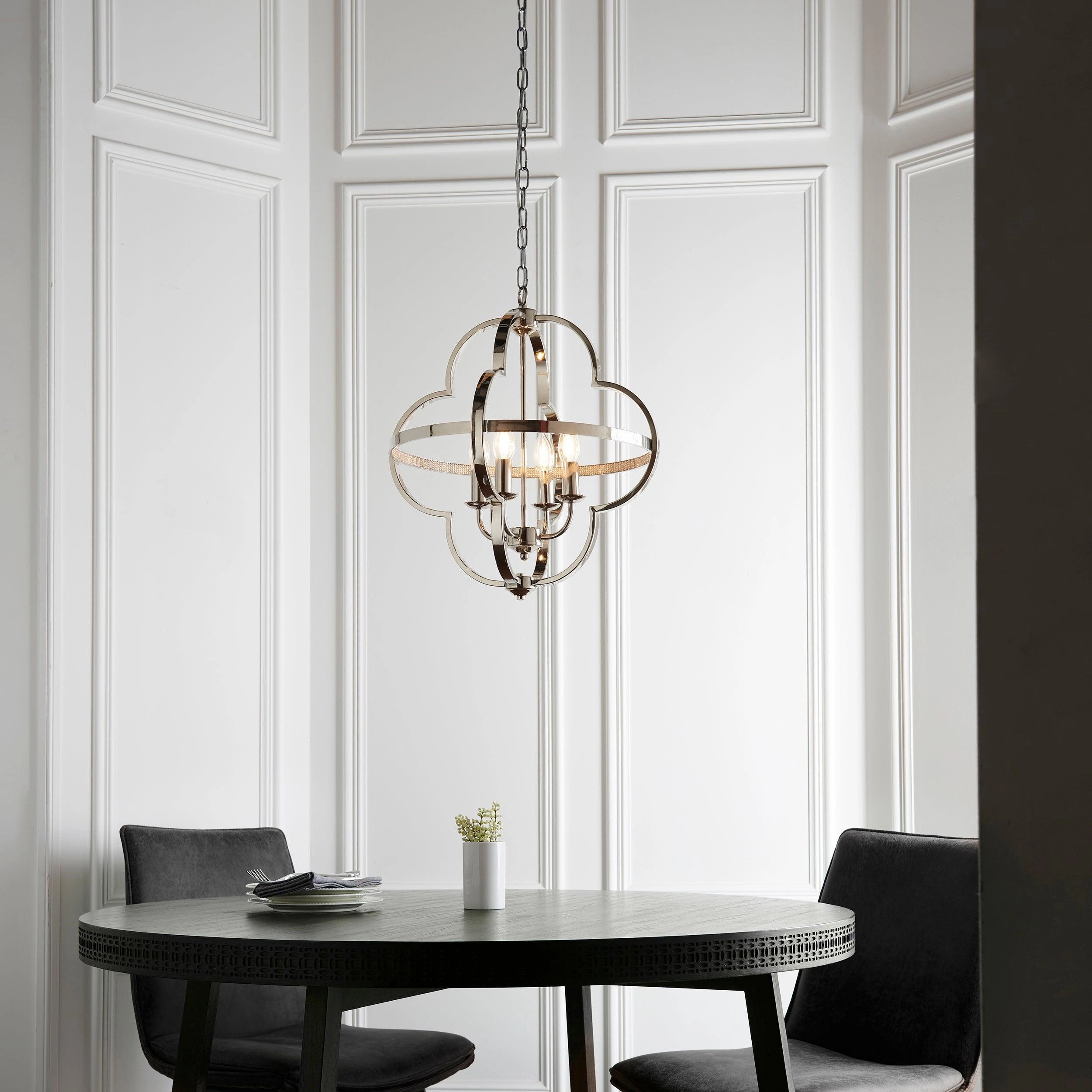 Living Lights Charles 4 Light Nickel Ceiling Pendant
