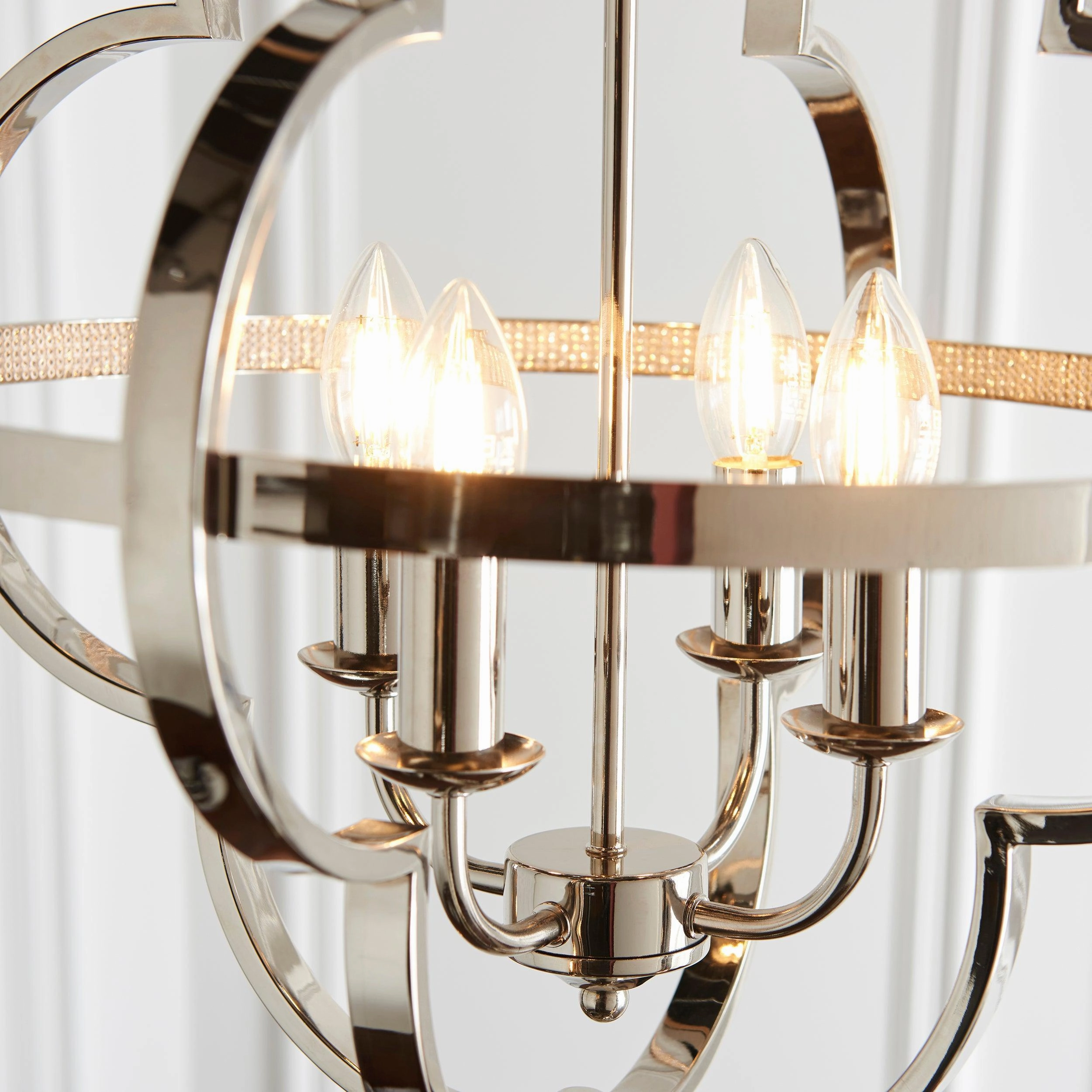 Living Lights Charles 4 Light Nickel Ceiling Pendant