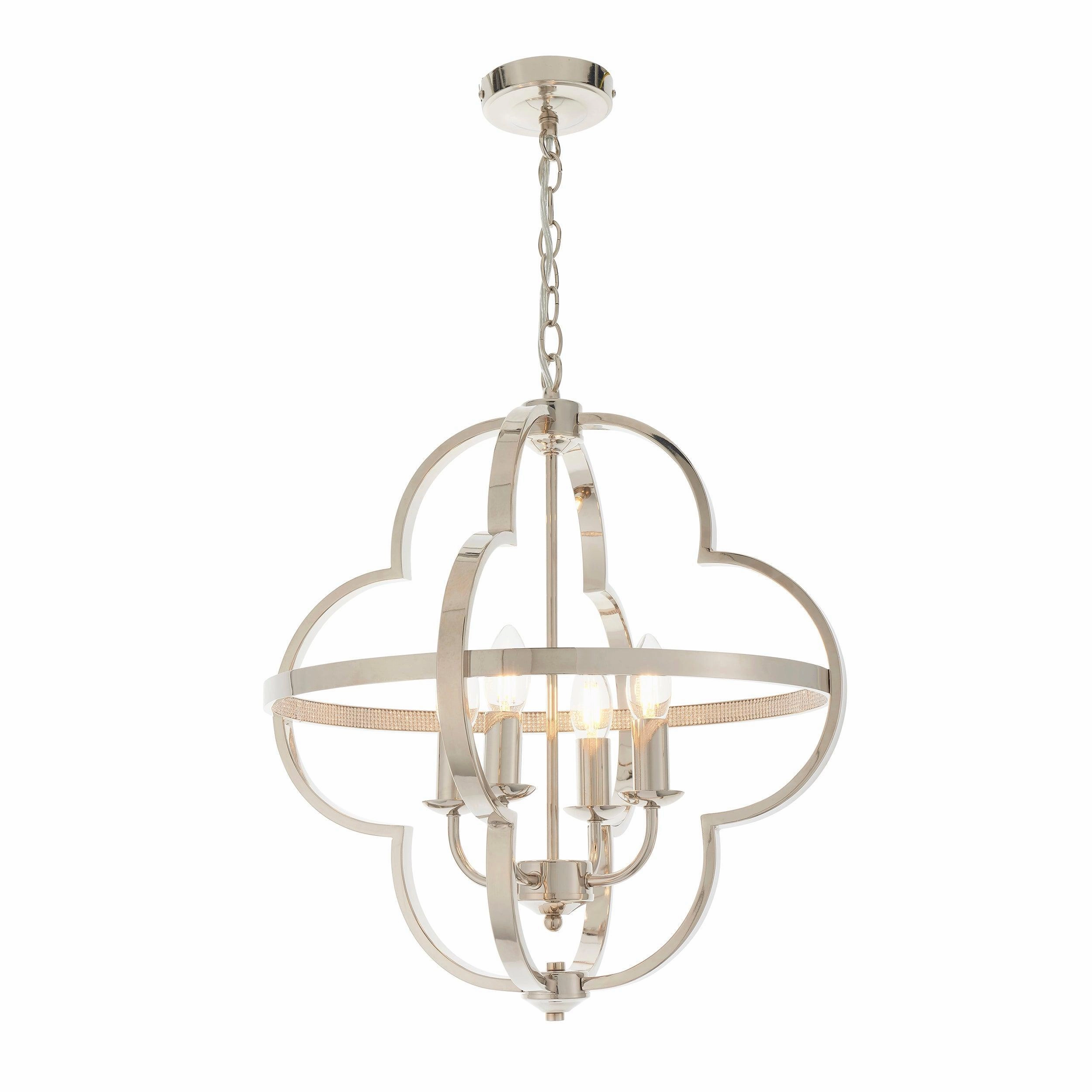 Living Lights Charles 4 Light Nickel Ceiling Pendant