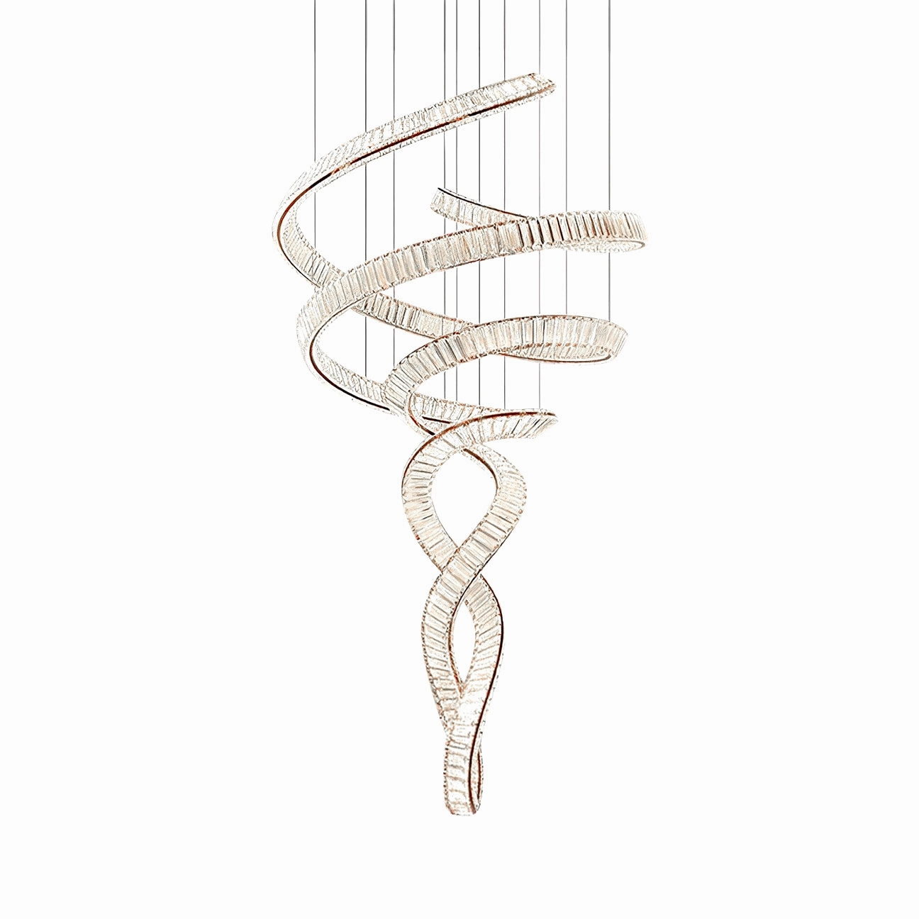 Long Spiral Crystal Chandelier flowerpot LED lamp