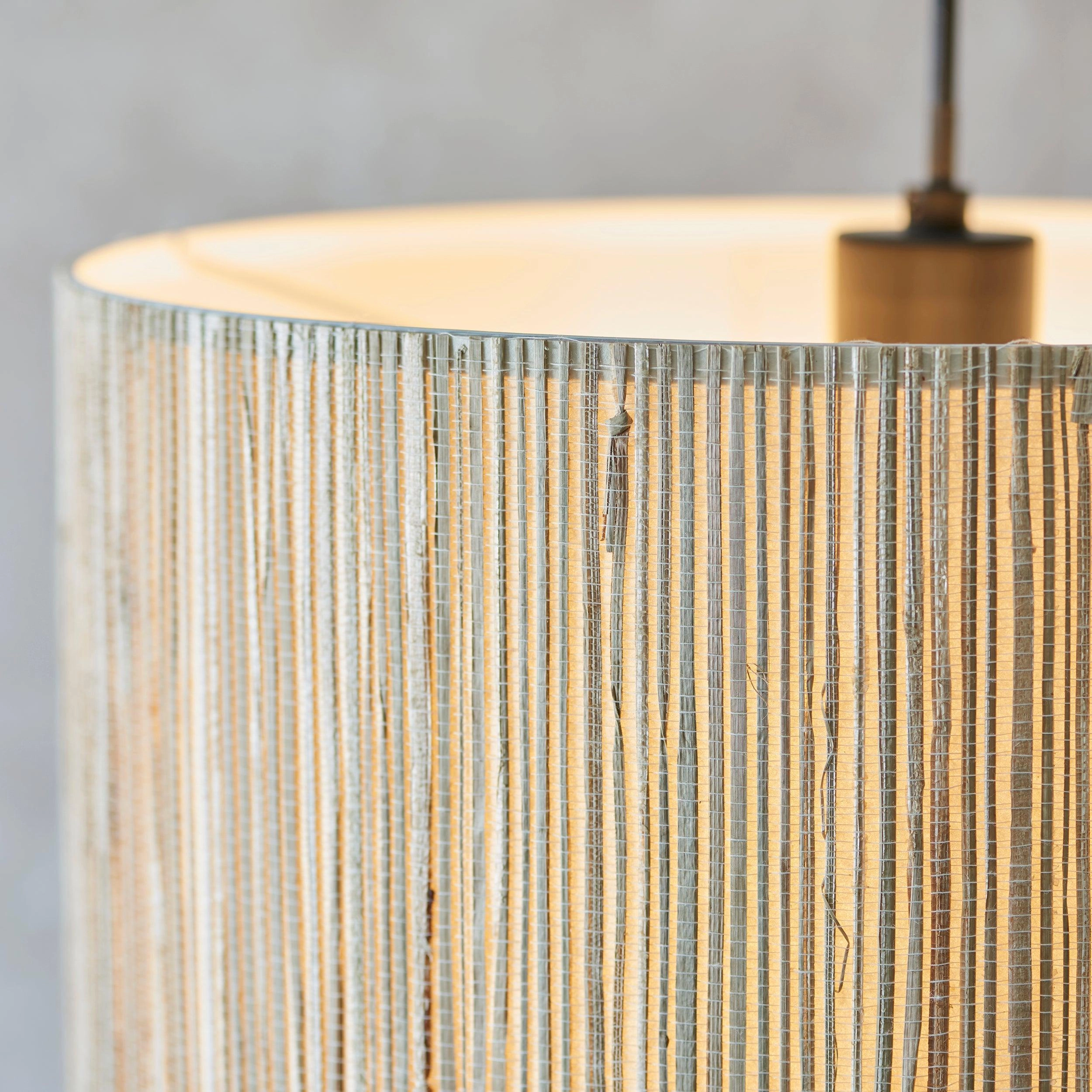 Longshore 1 Light Black Ceiling Pendant - Seagrass Shade