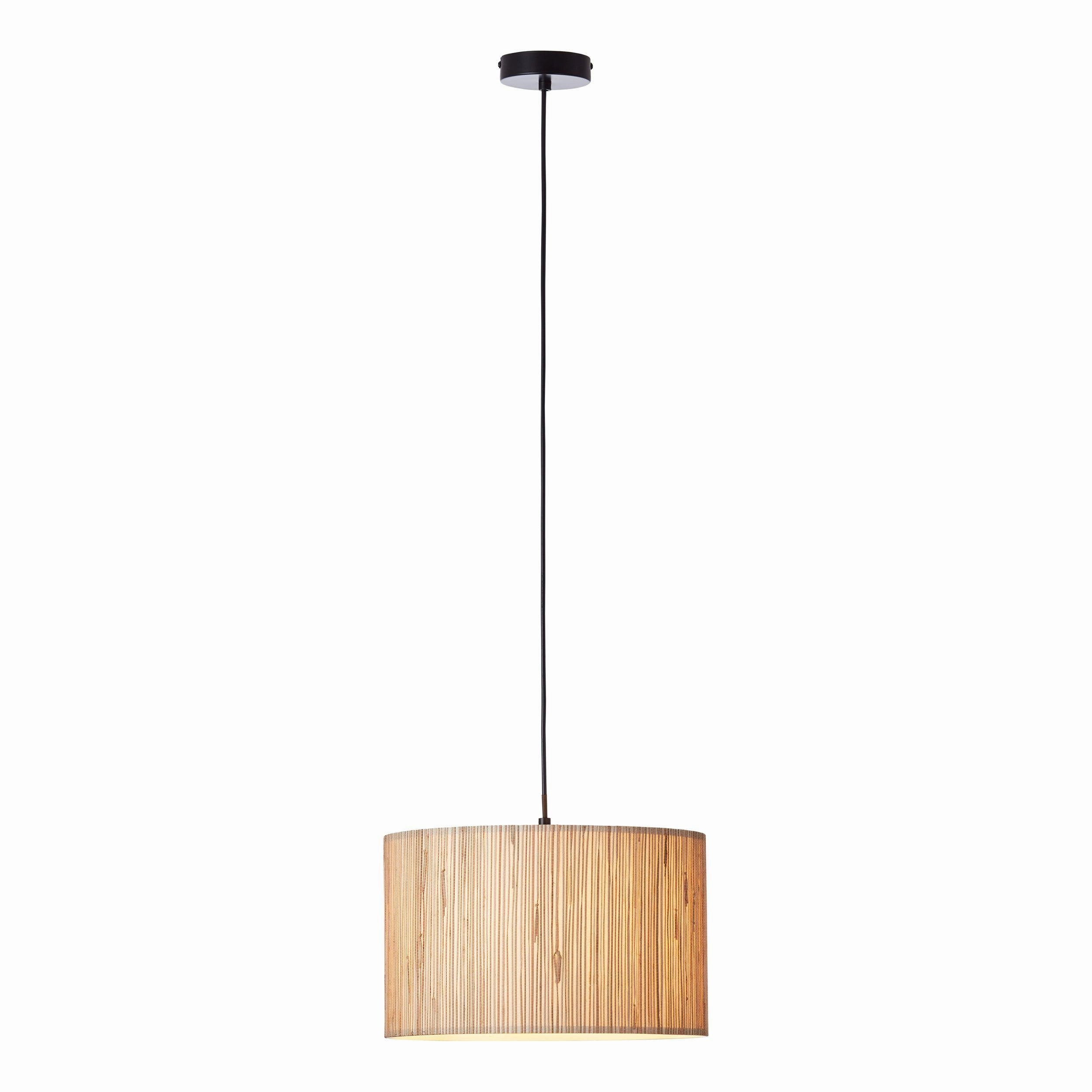 Longshore 1 Light Black Ceiling Pendant - Seagrass Shade