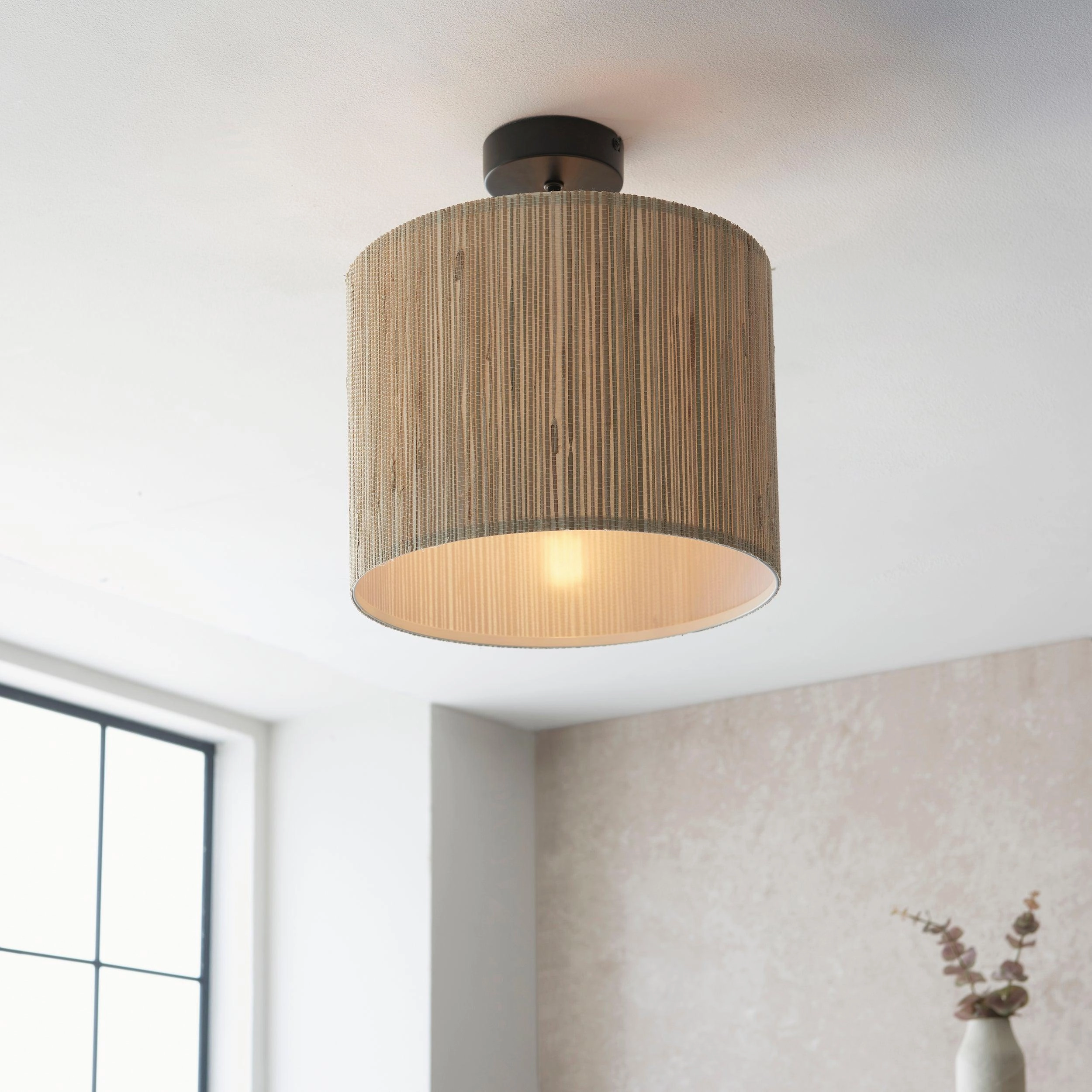Longshore 1 Light Black Semi Flush Ceiling Light