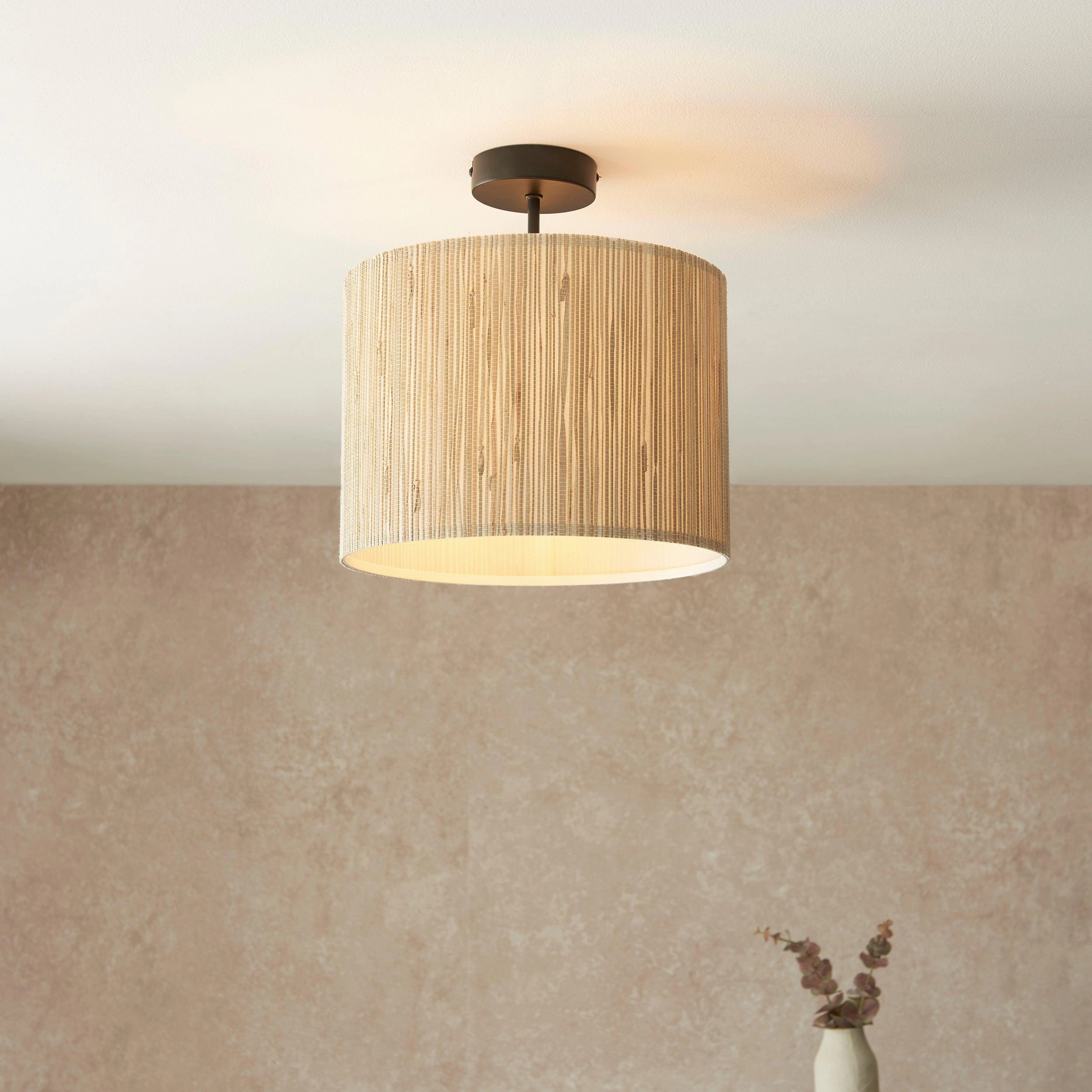 Longshore 1 Light Black Semi Flush Ceiling Light
