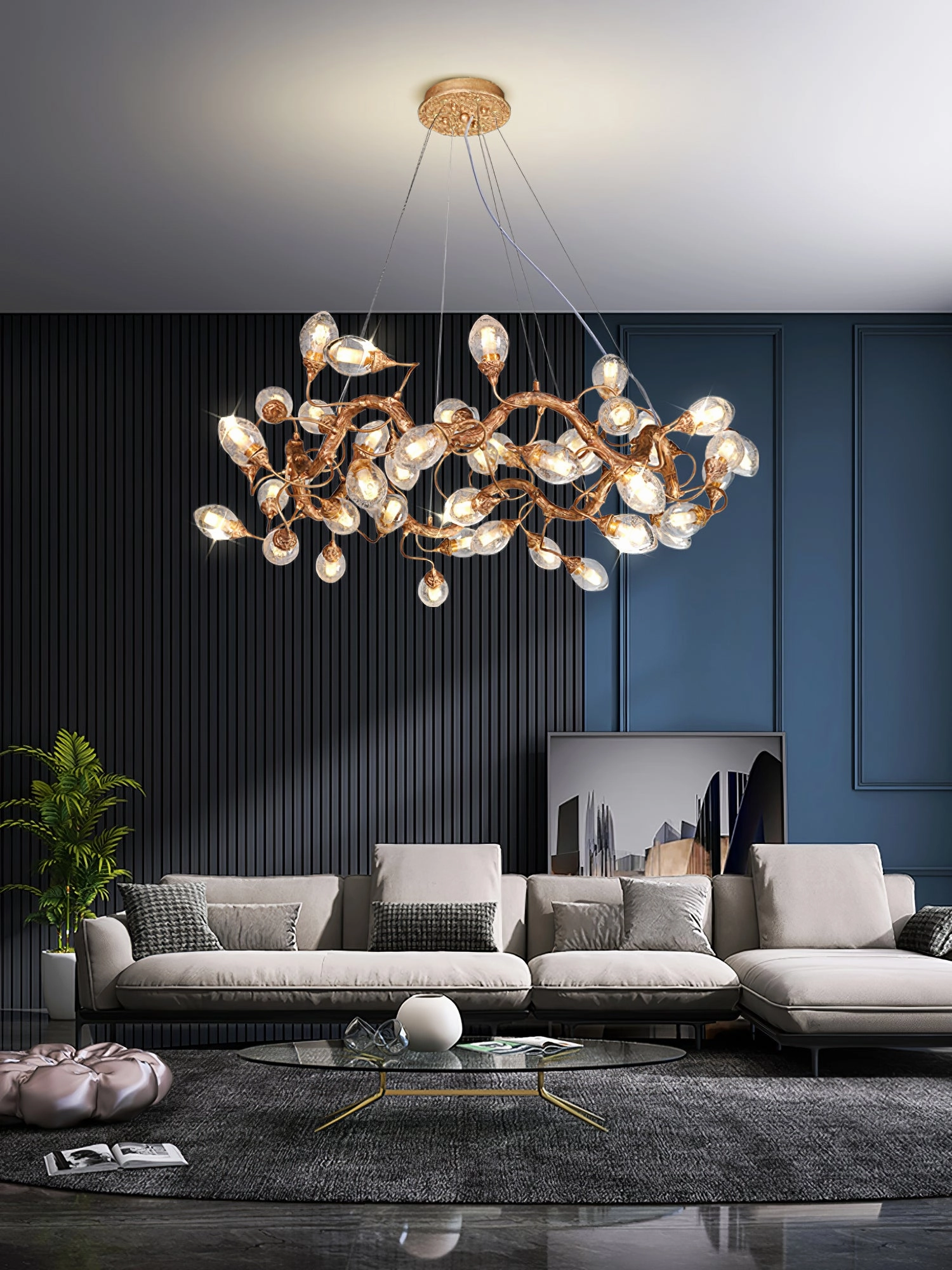 Lotus Brass Chandeliers