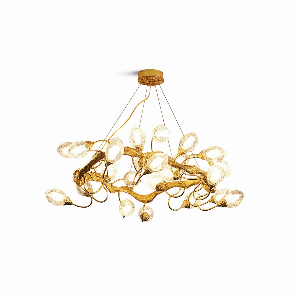 Lotus Brass Chandeliers flowerpot LED lamp