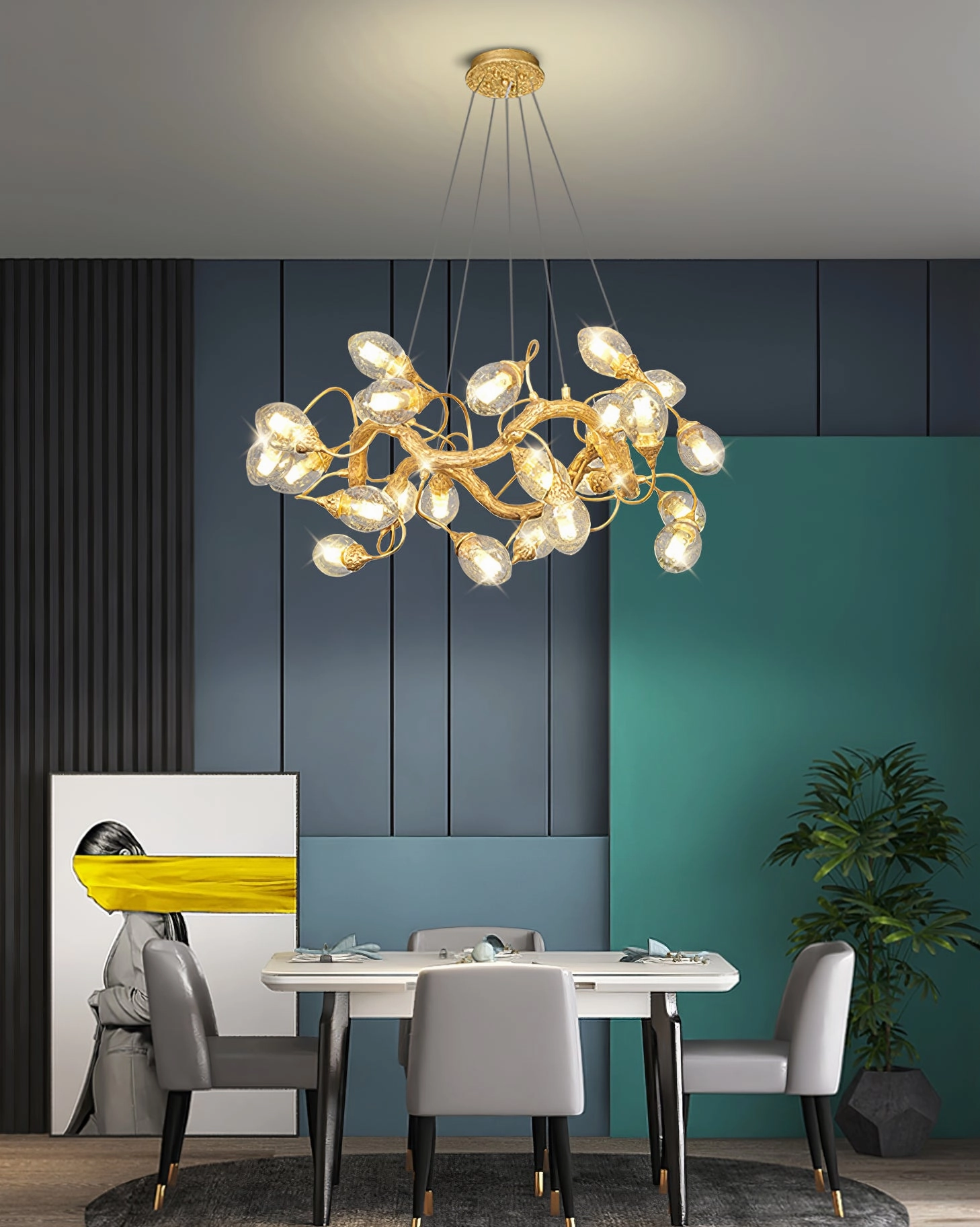 Lotus Brass Chandeliers