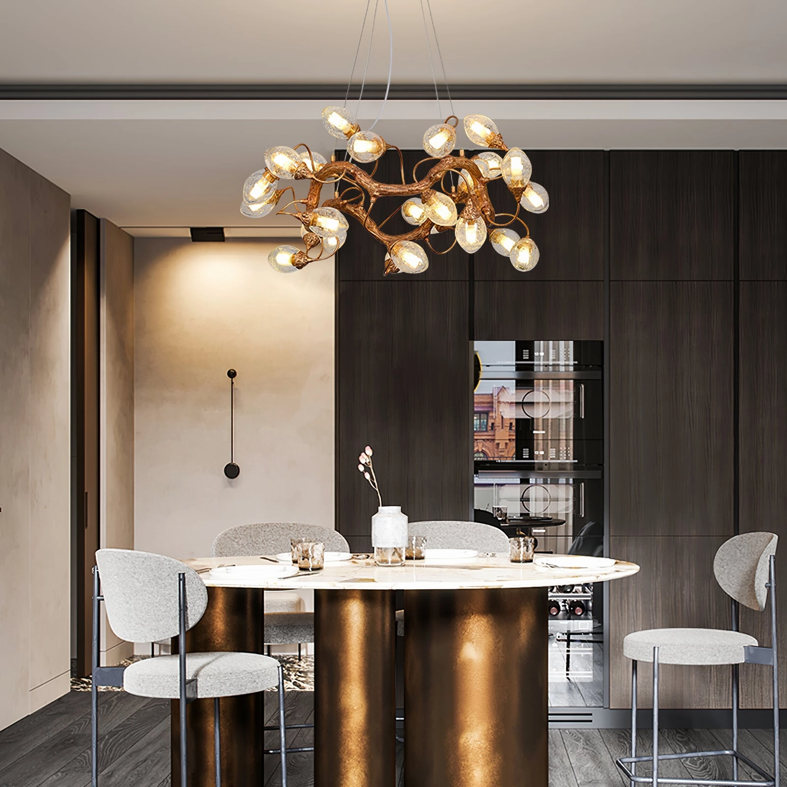 Lotus Brass Chandeliers
