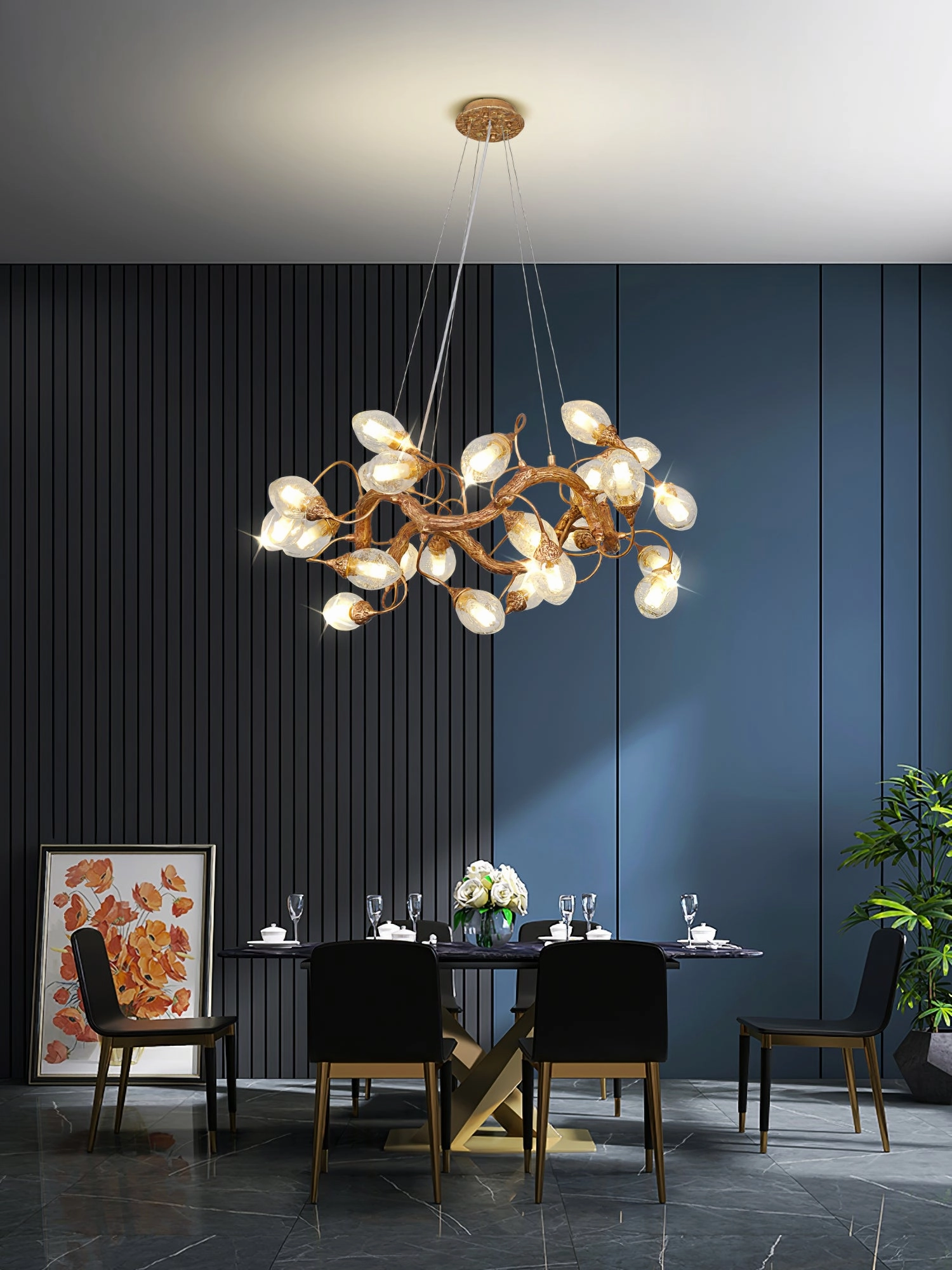 Lotus Brass Chandeliers