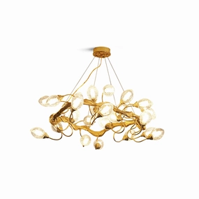 Lotus Brass Chandeliers flowerpot LED lamp